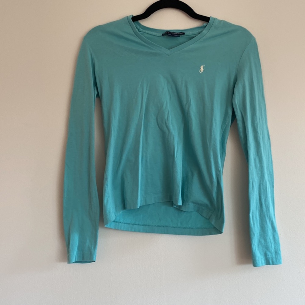 Ralph Lauren cyan long sleeve shirt xs